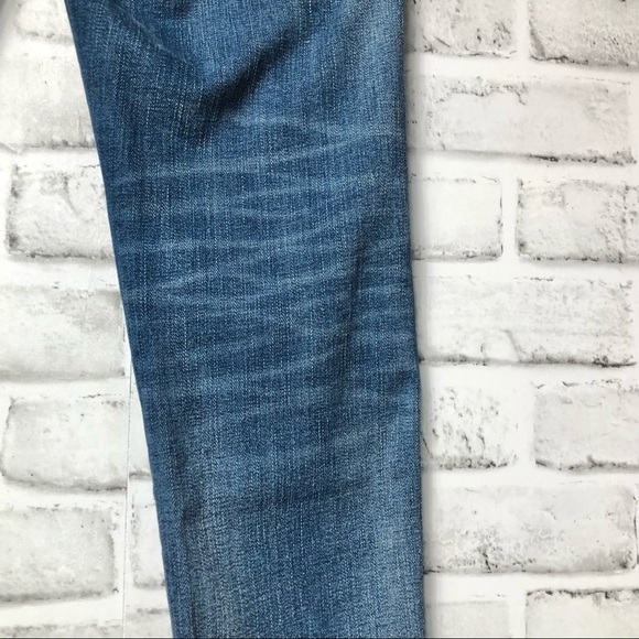 MADEWELL 9” High Waisted Jeans Blue Raw Hem Distracted Edition Denim Size 27 Y2K - Picture 10 of 13